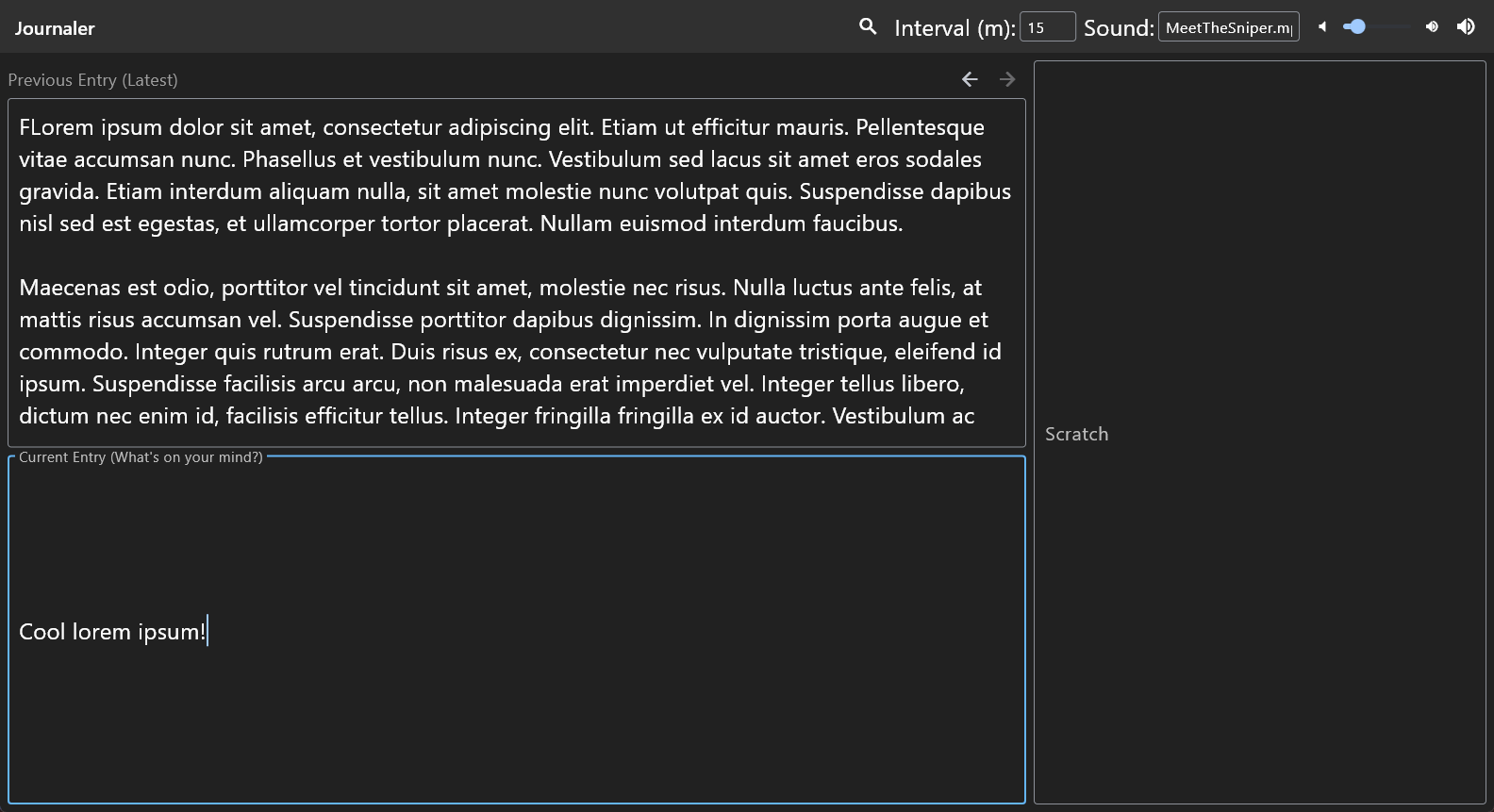 Journaler Screenshot